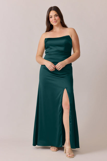 Briar Satin Dress | Made To Order | Classic Emerald