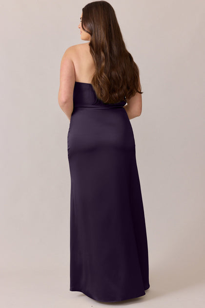 Briar Satin Dress | Made To Order | Eggplant