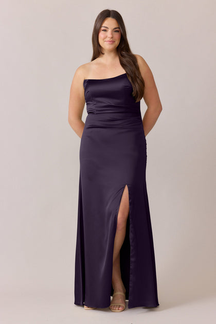 Briar Satin Dress | Made To Order | Eggplant