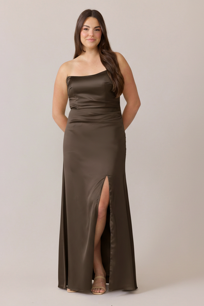 Briar Satin Dress | Made To Order | Espresso