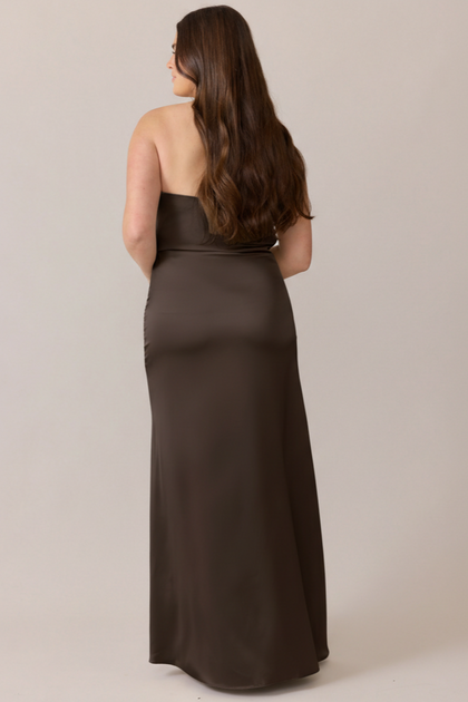 Briar Satin Dress | Made To Order | Espresso