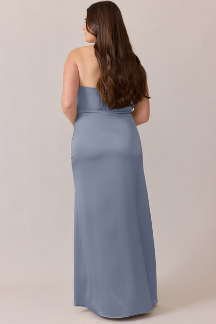 Briar Satin Dress | Made To Order | French Blue