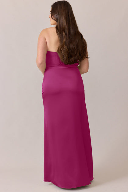 Briar Satin Dress | Made To Order | Fuchsia