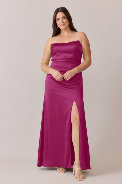 Briar Satin Dress | Made To Order | Fuchsia