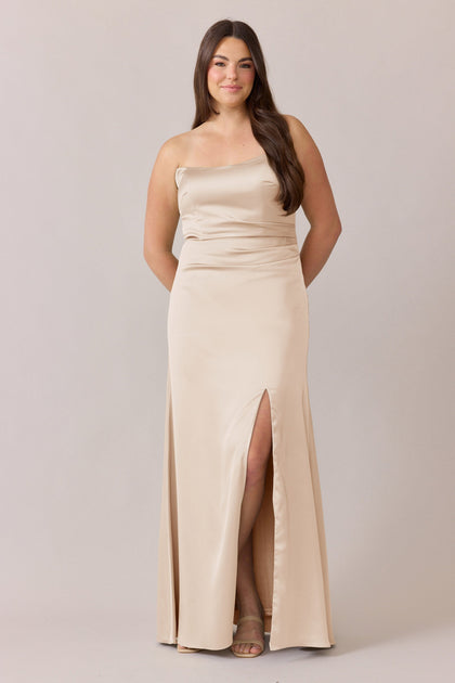 Briar Satin Dress | Made To Order | Gold Champagne