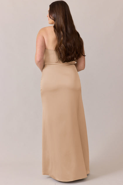 Briar Satin Dress | Made To Order | Honey Beige