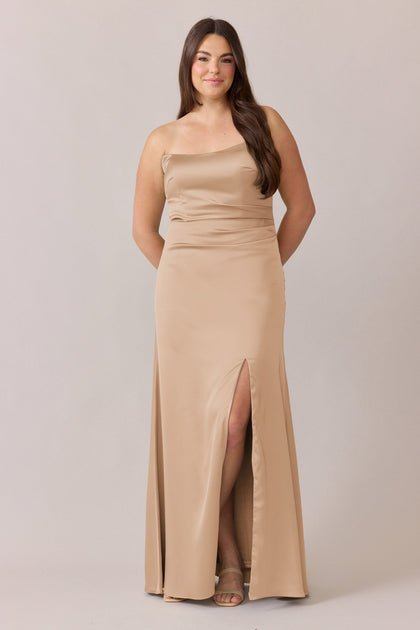 Briar Satin Dress | Made To Order | Honey Beige