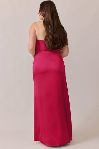 Briar Satin Dress | Made To Order | Hot Pink