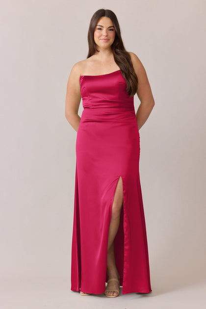 Briar Satin Dress | Made To Order | Hot Pink
