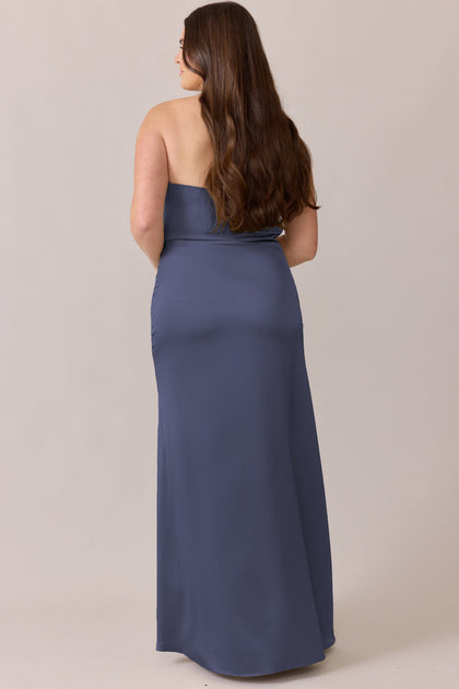 Briar Satin Dress | Made To Order | Indie Blue