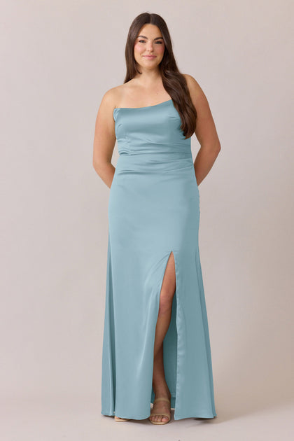 Briar Satin Dress | Made To Order | Light Blue
