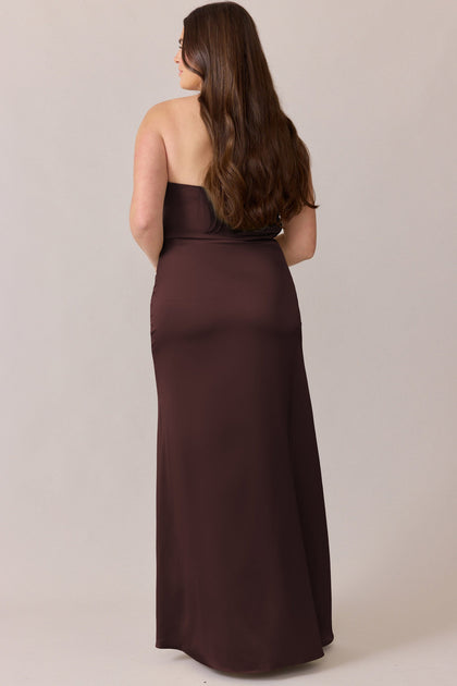 Briar Satin Dress | Made To Order | Mahogany