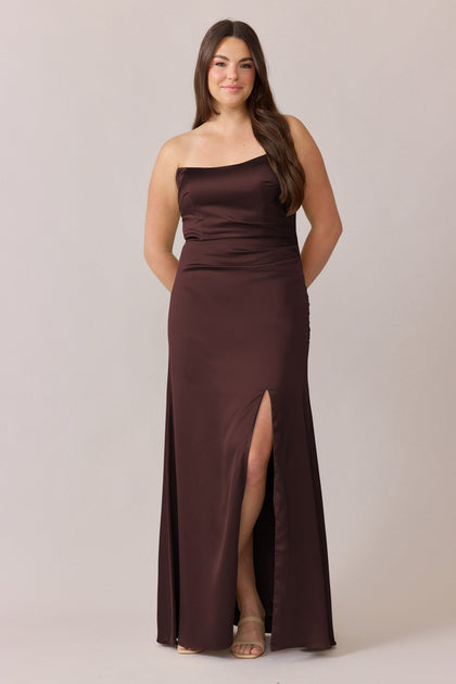 Briar Satin Dress | Made To Order | Mahogany