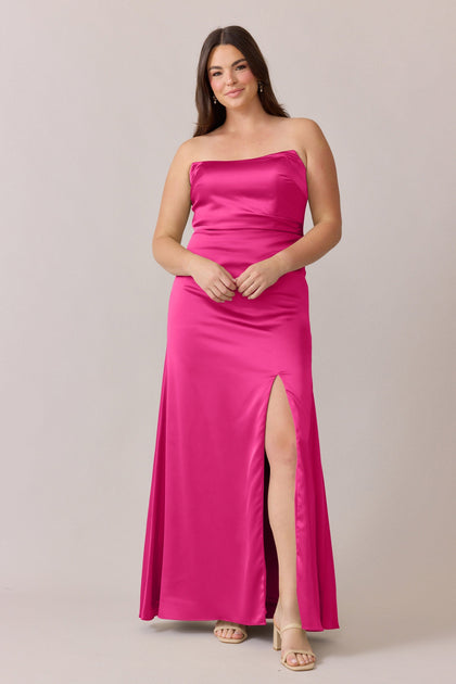Briar Satin Dress | Malibu Pink