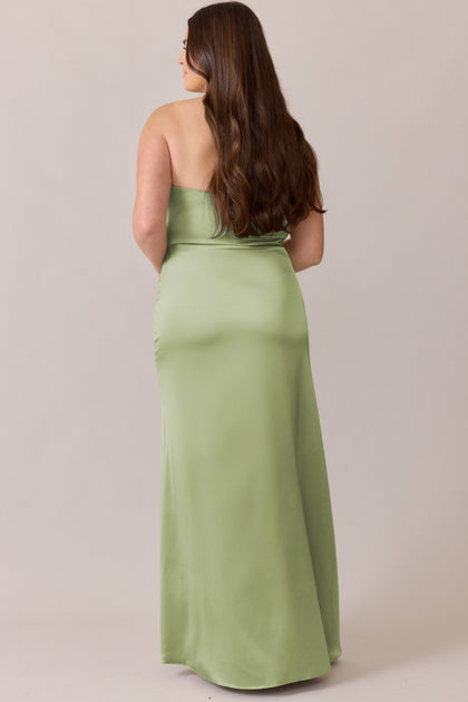 Briar Satin Dress | Made To Order | Matcha