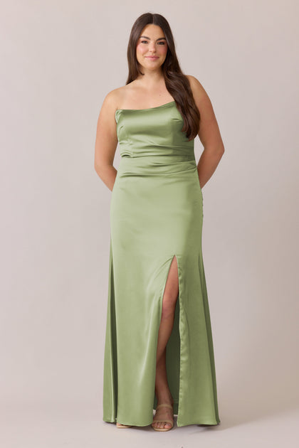 Briar Satin Dress | Made To Order | Matcha