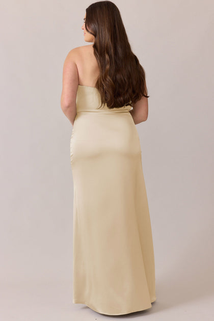 Briar Satin Dress | Made To Order | Pale Yellow