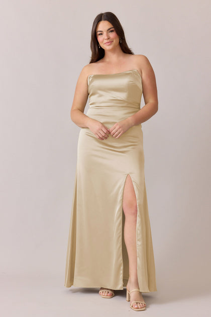 Briar Satin Dress | Made To Order | Pale Yellow