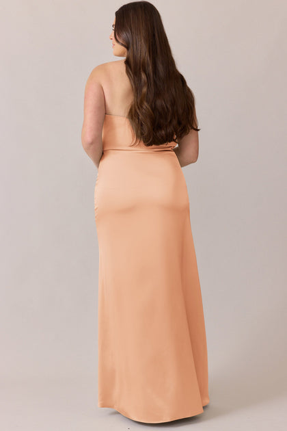 Briar Satin Dress | Made To Order | Peach