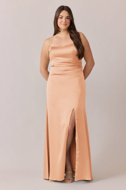Briar Satin Dress | Made To Order | Peach