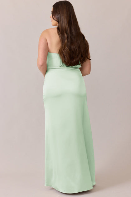 Briar Satin Dress | Made To Order | Pistachio