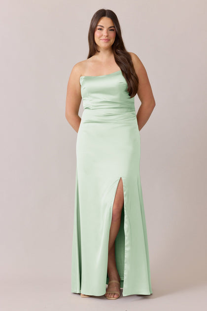 Briar Satin Dress | Made To Order | Pistachio