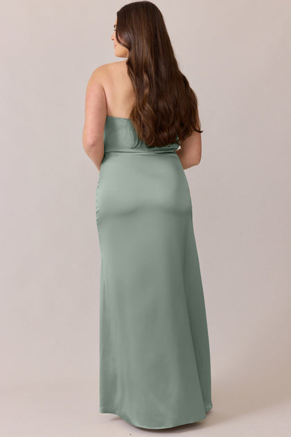 Briar Satin Dress | Made To Order | Sage
