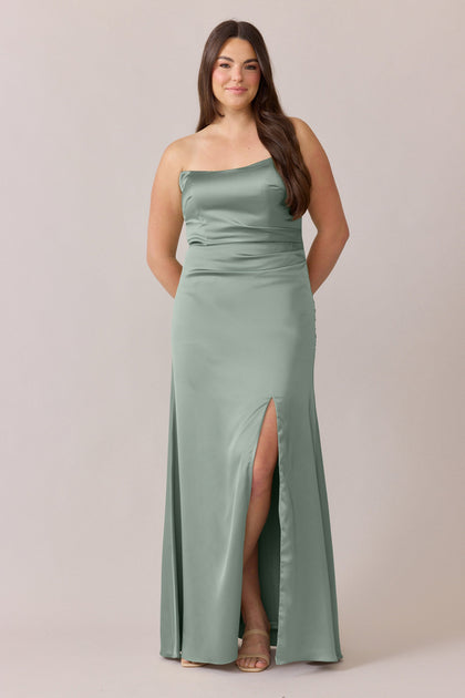 Briar Satin Dress | Made To Order | Sage