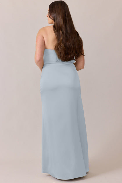 Briar Satin Dress | Made To Order | Sky Blue
