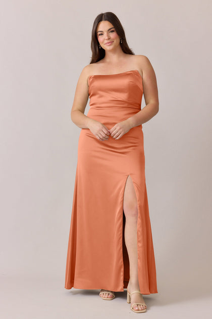 Briar Satin Dress | Made To Order | Tangerine