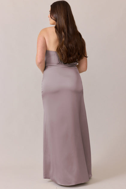 Briar Satin Dress | Made To Order | Taupe
