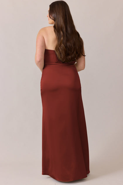 Briar Satin Dress | Made To Order | Terracotta Rust
