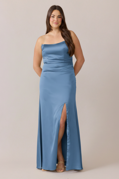 Briar Satin Dress | Made To Order | True Blue