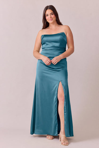 Briar Satin Dress | Made To Order | Turquoise