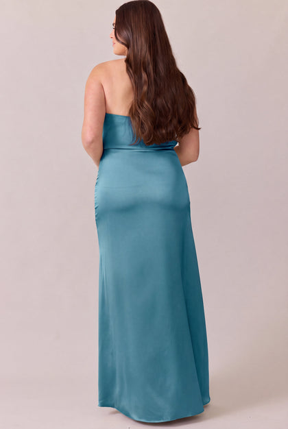 Briar Satin Dress | Made To Order | Turquoise