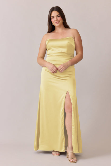Briar Satin Dress | Made To Order | Yellow