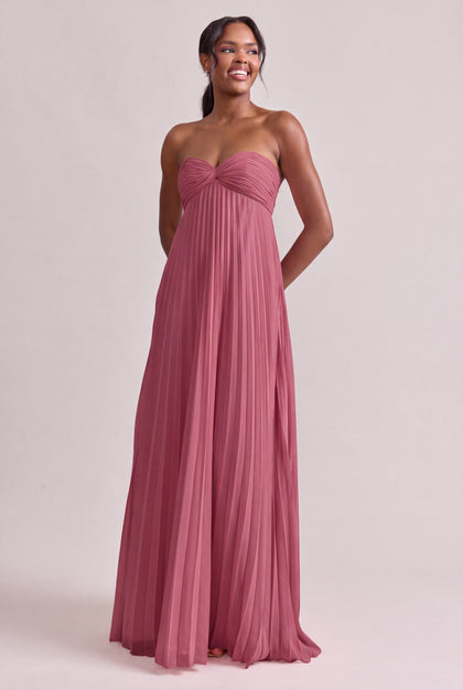 Brittany Chiffon Pleated Dress | Rosewood