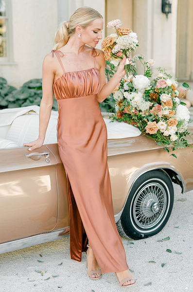 Sample Copper Brooke Satin Dress | Ready To Ship 16 Sample Copper Brooke Satin Dress | Ready To Ship 16