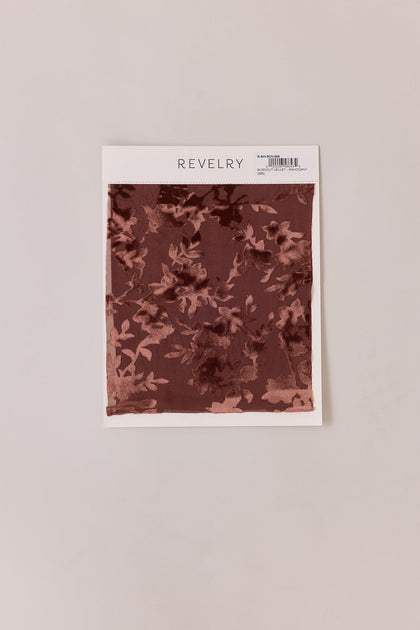 Floral Burnout Velvet Mega Swatch | Mahogany