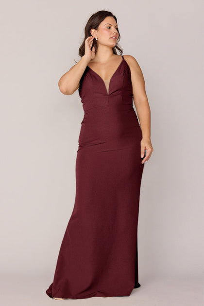 Camilla Crepe Dress | Made To Order | Cabernet