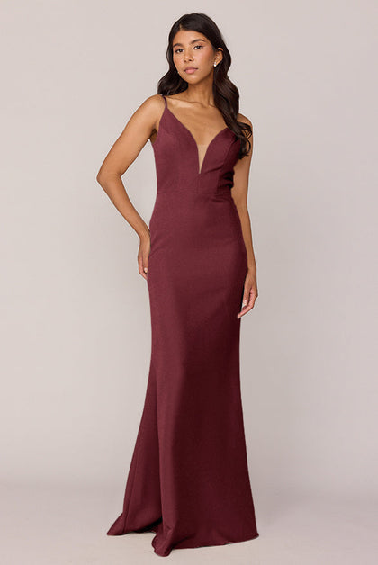 Camilla Crepe Dress | Made To Order | Cabernet