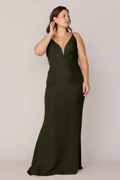 Camilla Crepe Dress | Made To Order | Deep Olive