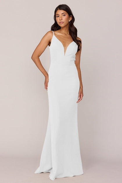 Camilla Crepe Dress | Made To Order | White Pearl