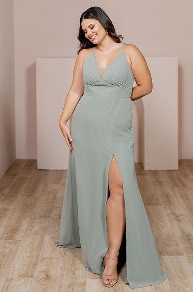 Sample Silver Sage Carmen Chiffon Dress | Ready To Ship 10