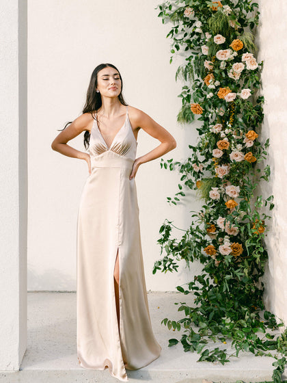 Model: Saije; Size: 4; Color: Gold Champagne with Light Mesh (N1)