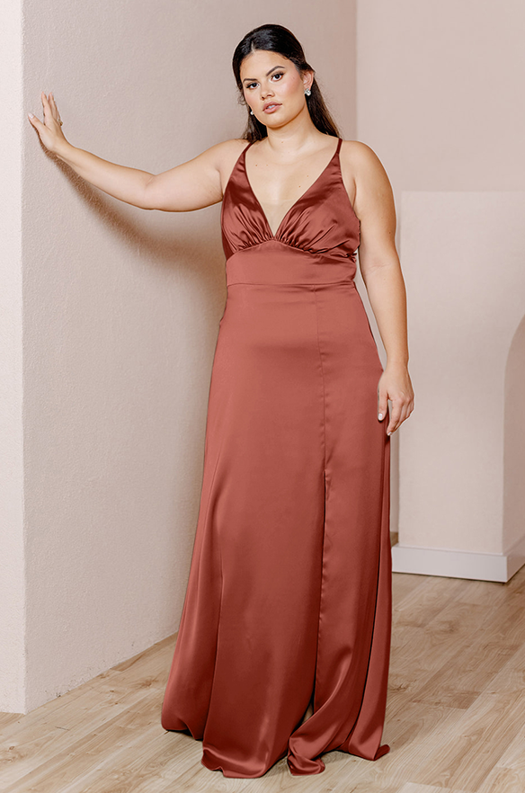 Sample Cinnamon Rose Carmen Satin Dress