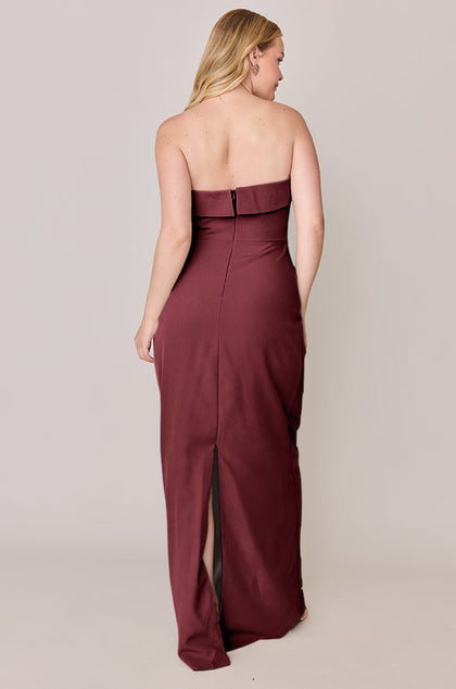 Caroline Crepe Dress | Made To Order | Cabernet