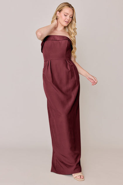 Caroline Crepe Dress | Made To Order | Cabernet
