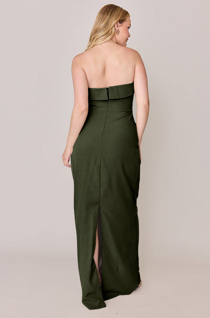 Caroline Crepe Dress | Made To Order | Deep Olive