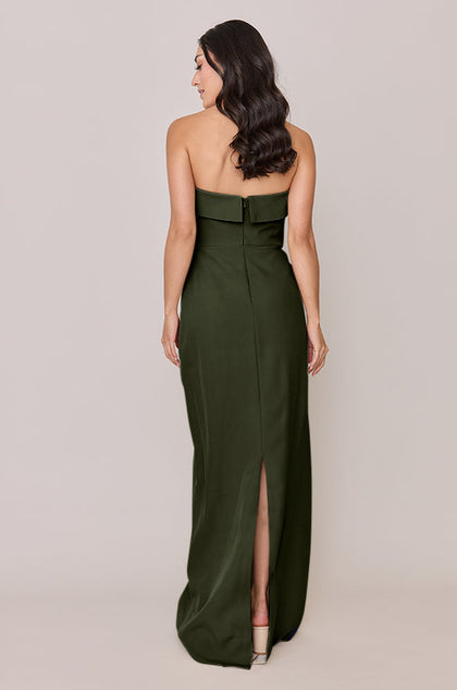 Caroline Crepe Dress | Made To Order | Deep Olive